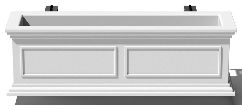 Brixton Window Box Planter With Bracket, 36", White, 36 Inch, 1 Pack