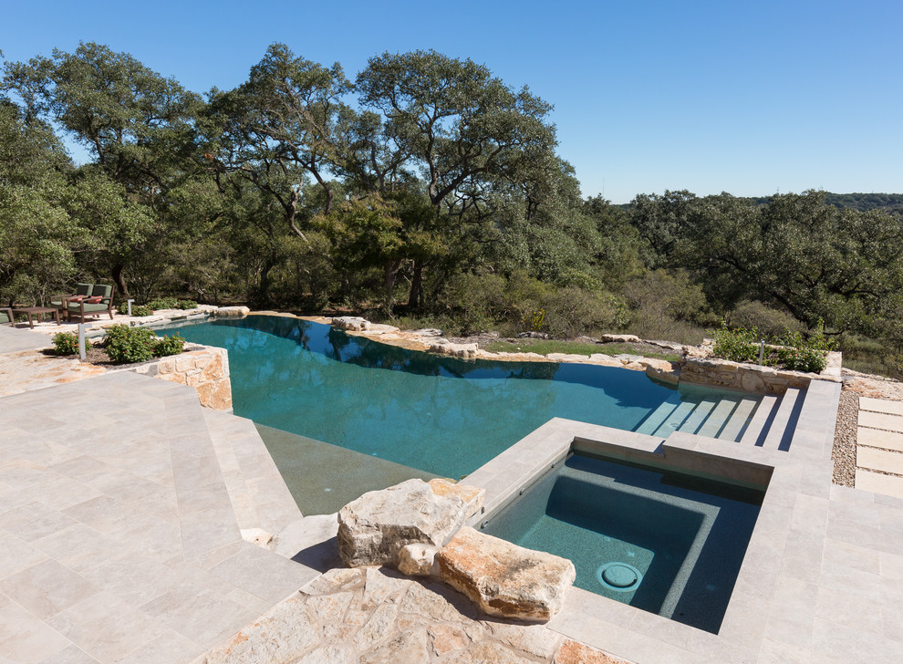 Transitional pool photo in Austin