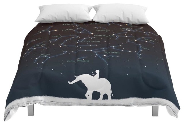 Society6 Falling Star Constellation Comforter Contemporary