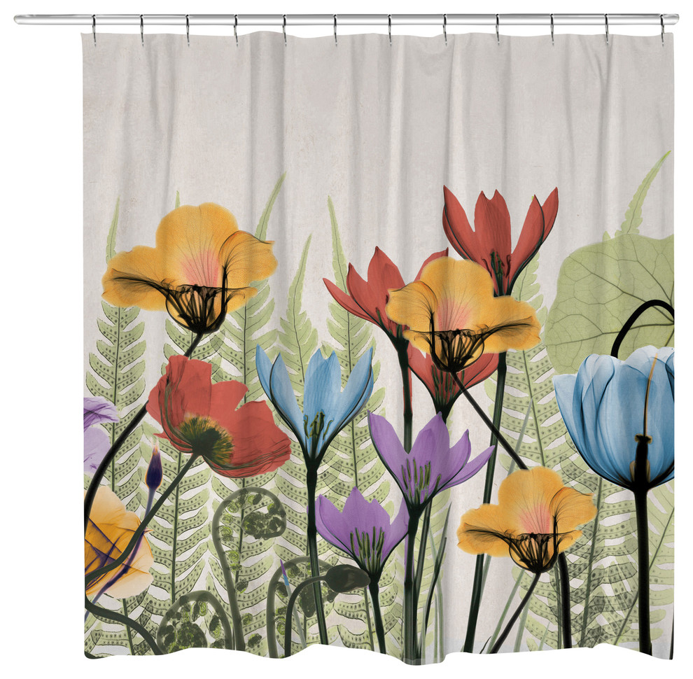 Flowers and Ferns Shower Curtain Contemporary Shower Curtains by Laural Home Houzz