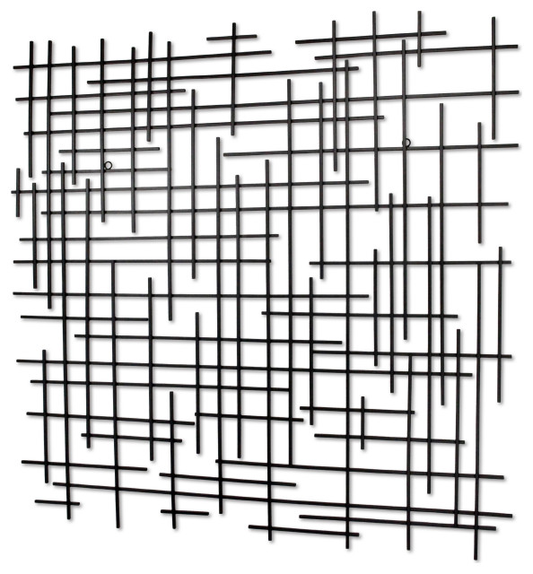 Cheungs Iquara Modern Decorative Large Black Square Metal Wall Art