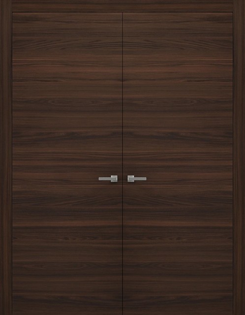 Pre Hung Closet French Double Doors 48 X 80 Planum 0010 Chocolate Ash