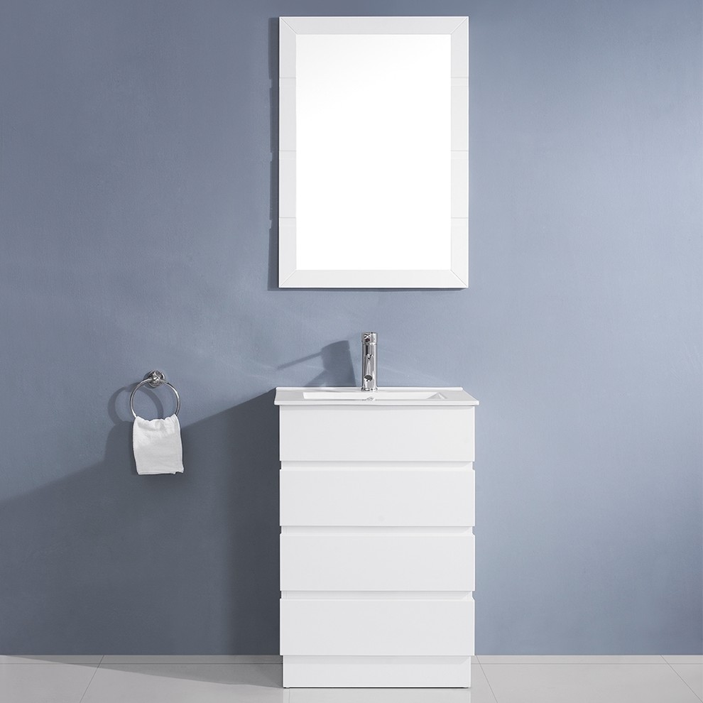Virtu USA Bruno 24-inch White Single Sink Vanity Set