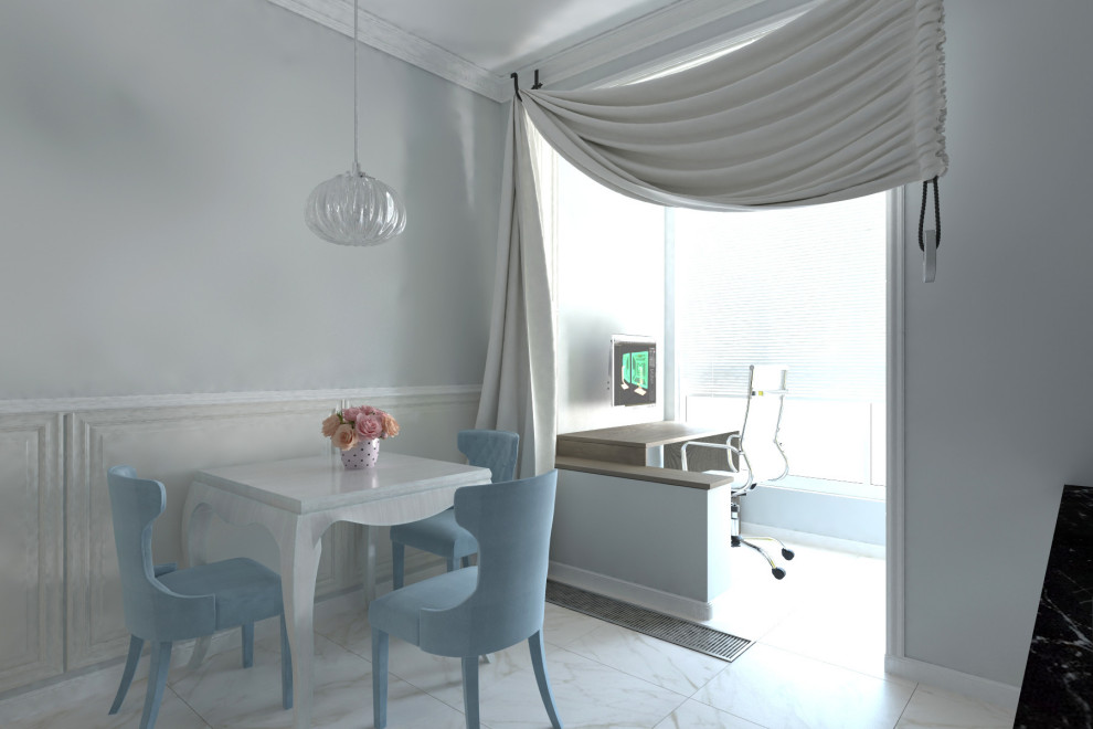 Квартира с голубыми стенами