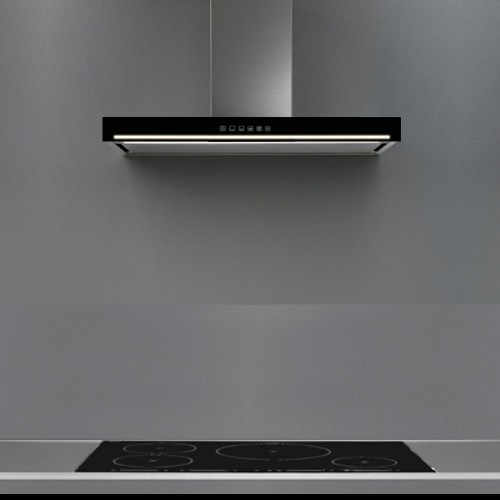 "Edge Black" Wall Range Hood by Futuro Futuro Contemporary Range