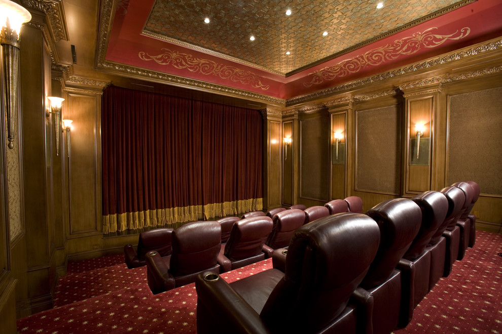 Inspiration for a traditional home theatre in Las Vegas.