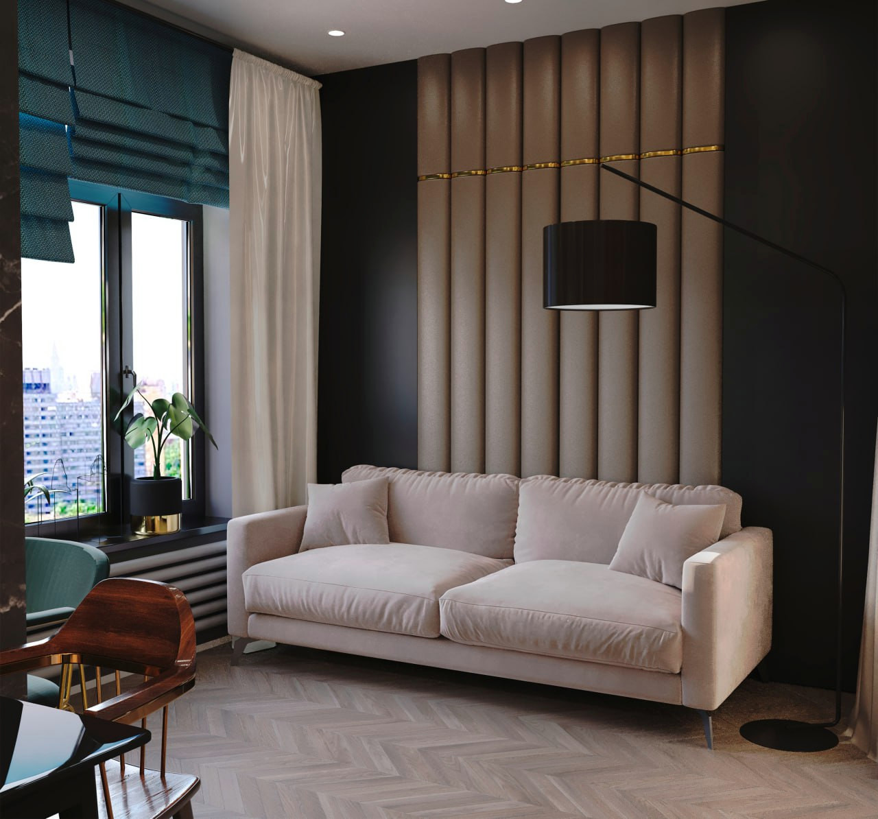 Стекло и свободное пространство.