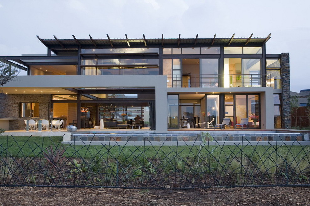 Design ideas for a contemporary two-storey exterior.