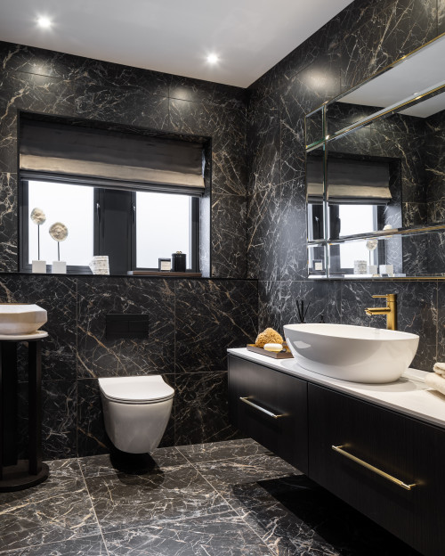 Creating Serene Luxury: Contrast in Black Bathroom Vanity Ideas