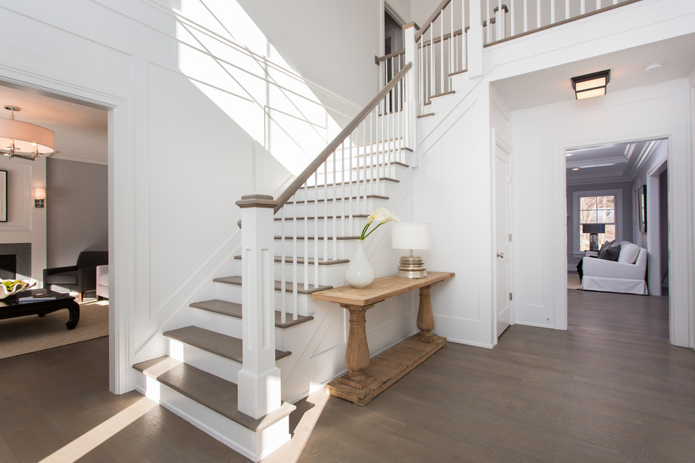 This is an example of a transitional foyer in New York.