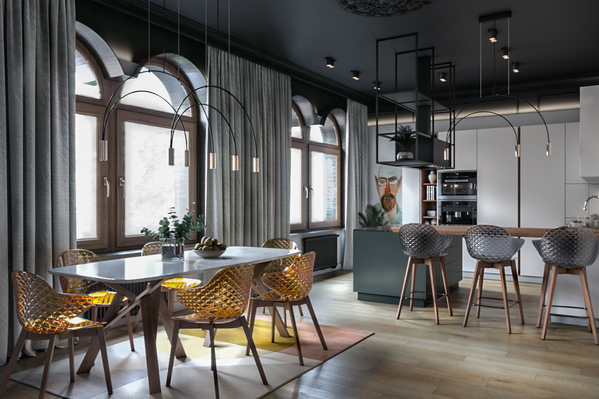 Частная квартира в стиле лофт для творческой пары