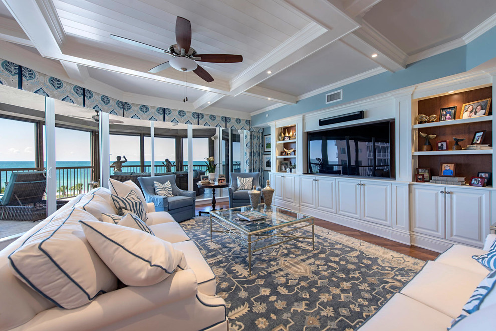 Beach style living room in Miami.