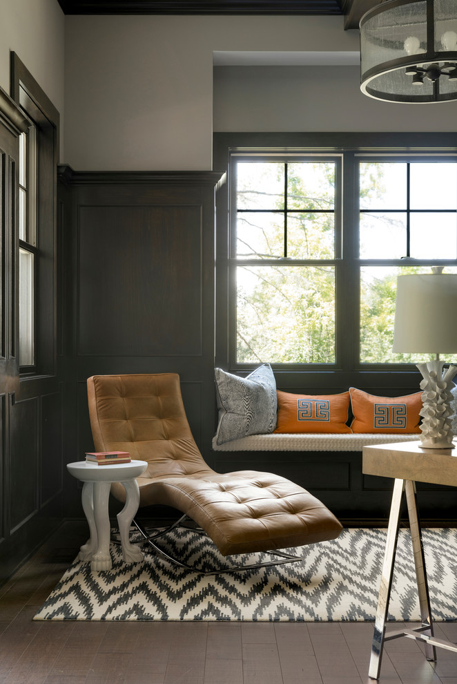Colorful Traditional - A growing young family with two daughters, this couple hired Brandi to complete their home’s interior decor. She loved working with these fantastic clients – they eagerly embraced a playful use of color and bold design choices! Finished in a colorful traditional style, this home is full of timeless architecture mixed with modern details. From a navy and bright orange office to a green floral dining room, each room on the main floor makes a unique statement but flows together through similar artwork and rugs. Upstairs, the master bedroom is a serene sanctuary. Brandi added wood beams, handmade wall coverings, and an extra custom-built closet. The two girls’ bedrooms are all about fun trends, personalized touches, and plenty of storage for their many prized possessions.