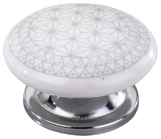 Ceramic knob, Geometric Star 14/7 in. Grey Drawer Knob, 10