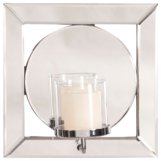Howard Elliott Lula Square Mirror With Candle Holder