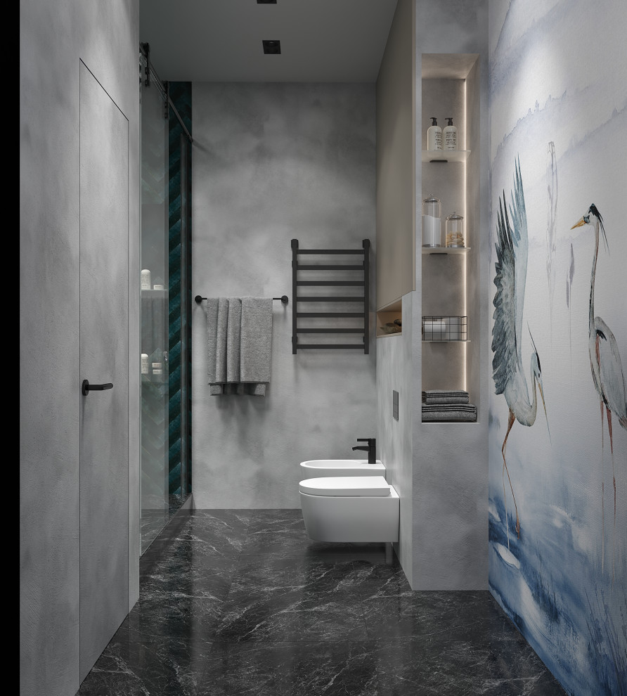 Ванная с цаплями