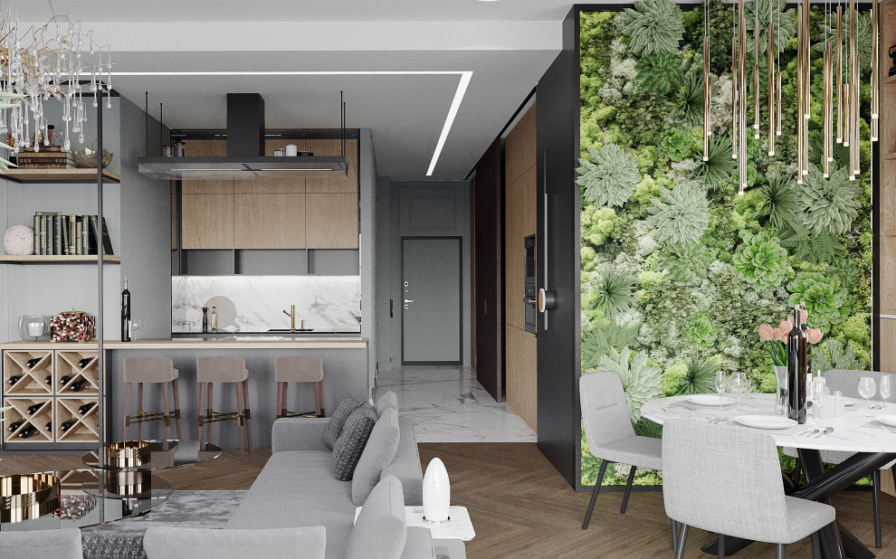 Интерьер 4-х комнатной квартиры в современном стиле. г. Москва