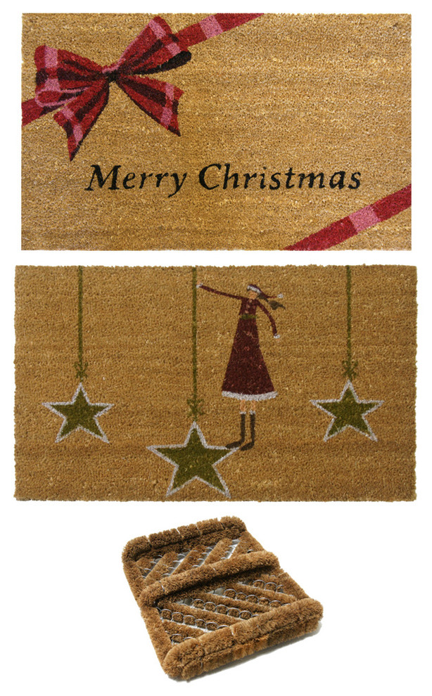 Christmas Doormat Kit Set Of 3 Traditional Doormats By