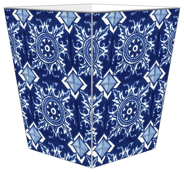 Zihuatanejo Talevera Tile Wastepaper Basket