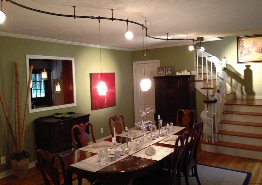 Transitional dining room photo in Denver