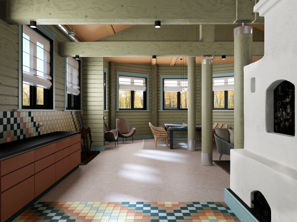 Летняя кухня из клееного бруса