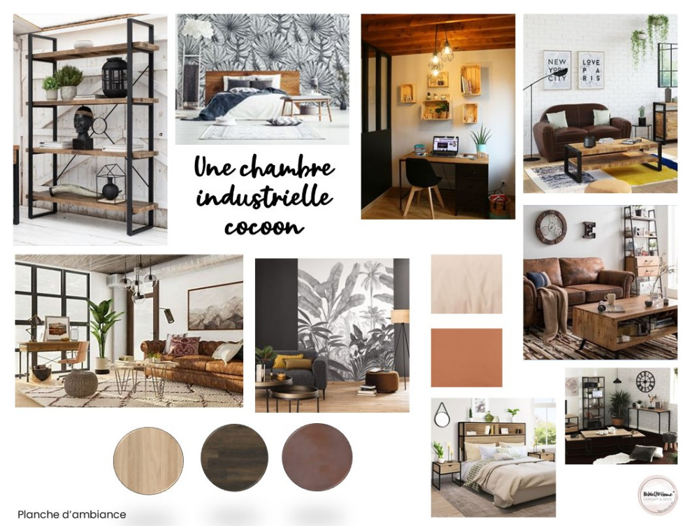 Inspiration for a large industrial bedroom in Paris.