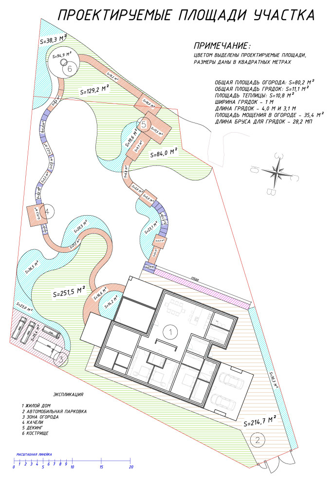Проект участка  на крутом лесном склоне