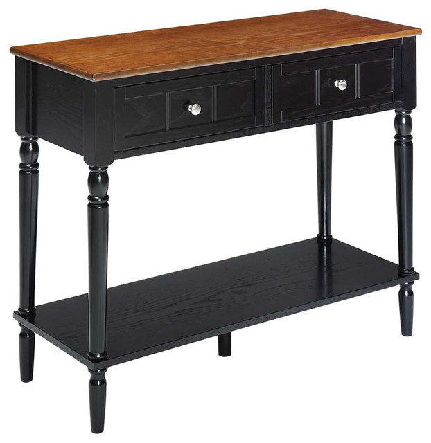 French Country Two Drawer Hall Table - Traditional - Console Tables