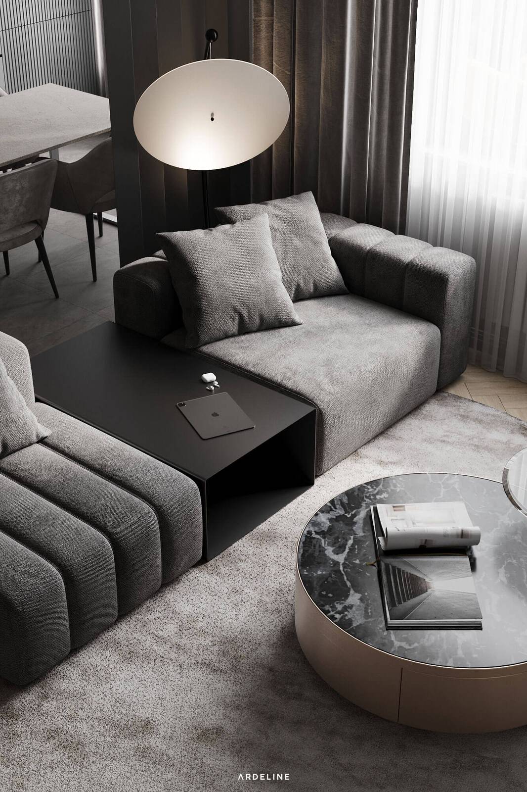 Дизайн квартиры в минималистичных серых тонах