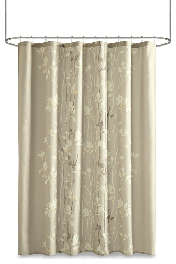Madison Park Essentials Vaughn Shower Curtain, Taupe Contemporary