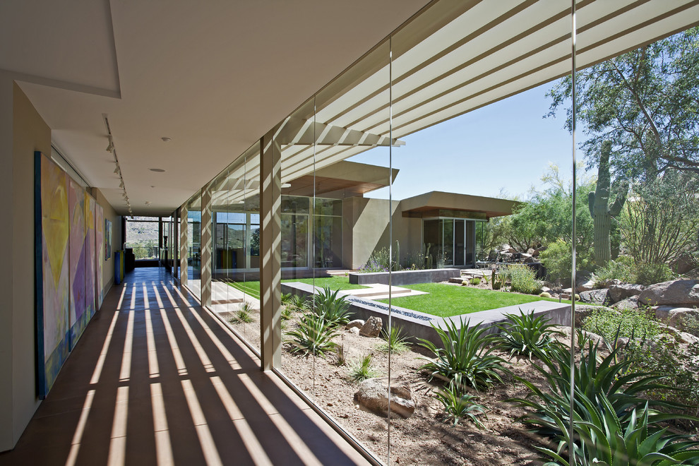 Photo of a large contemporary hallway in Phoenix.
