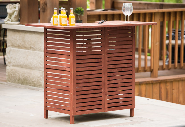 Outdoor Bar With Storage - Transitional - Outdoor Pub And Bistro Tables