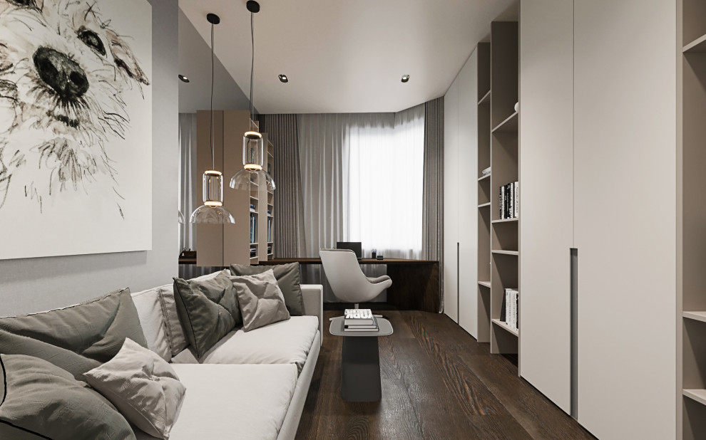 Студия в современном стиле  в колониальных тонах