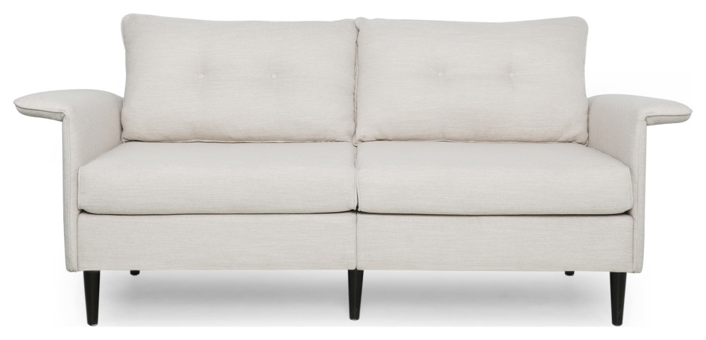 Charlotter Contemporary 3 Seater Sofa, Beige/Dark Brown