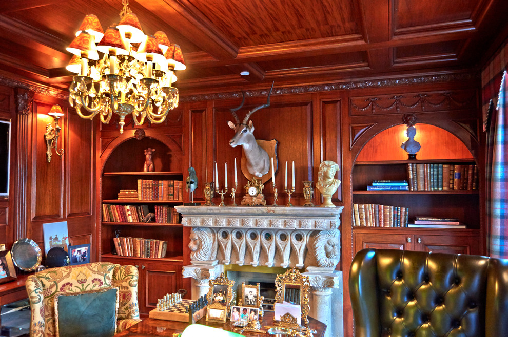 Inspiration for a traditional home office in London.