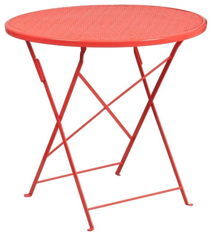 30" Folding Patio Table, Coral