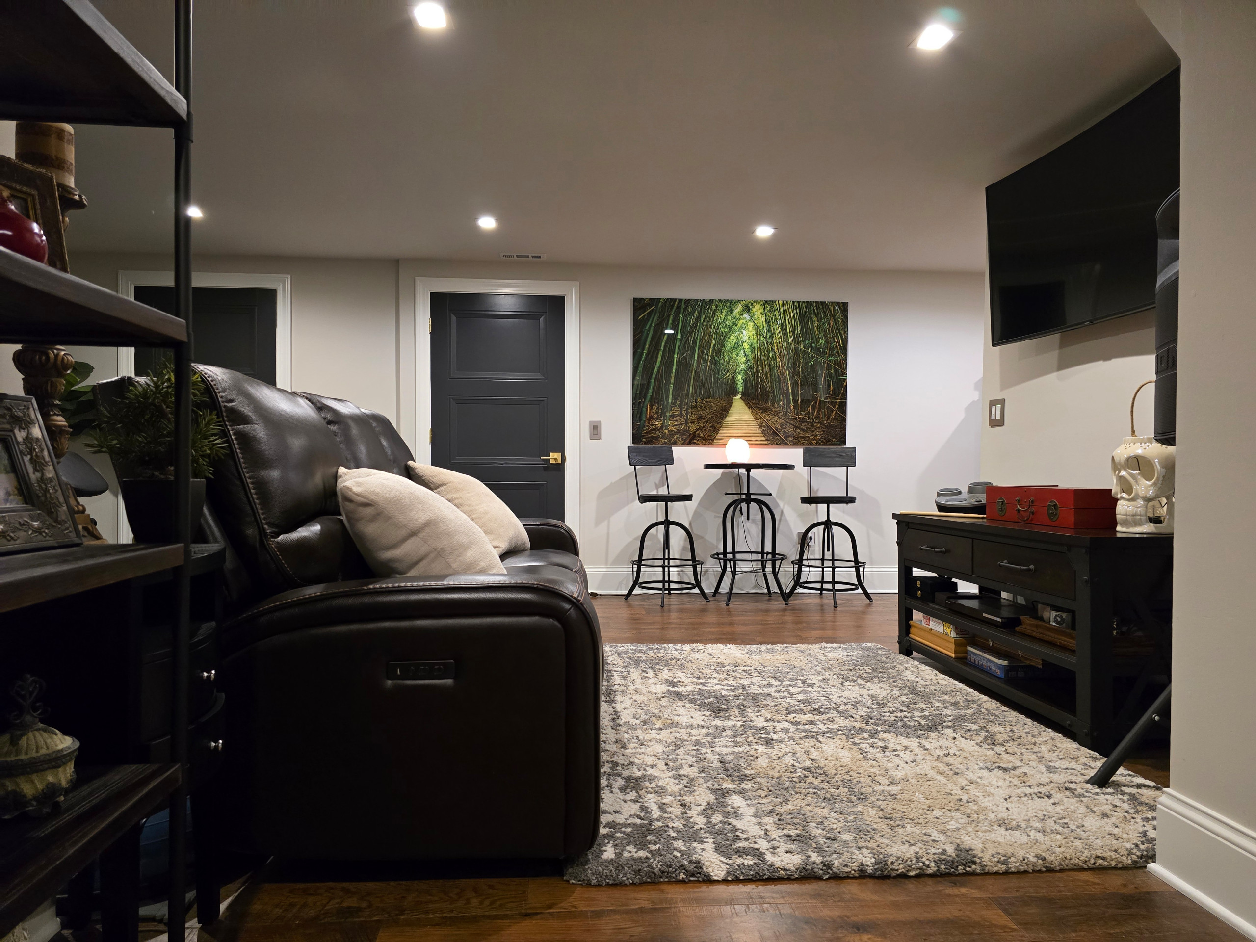 Full Basement renovation with exercise room, wine cellar, TV room and Sauna