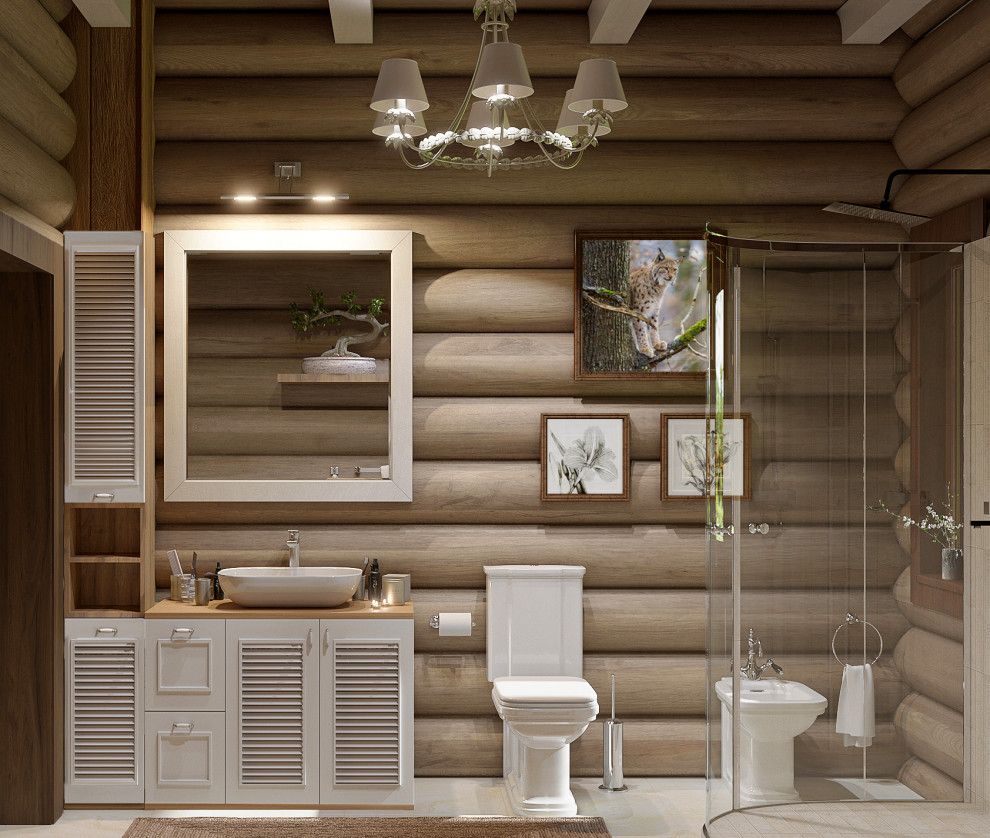 Душевая в доме из бруса