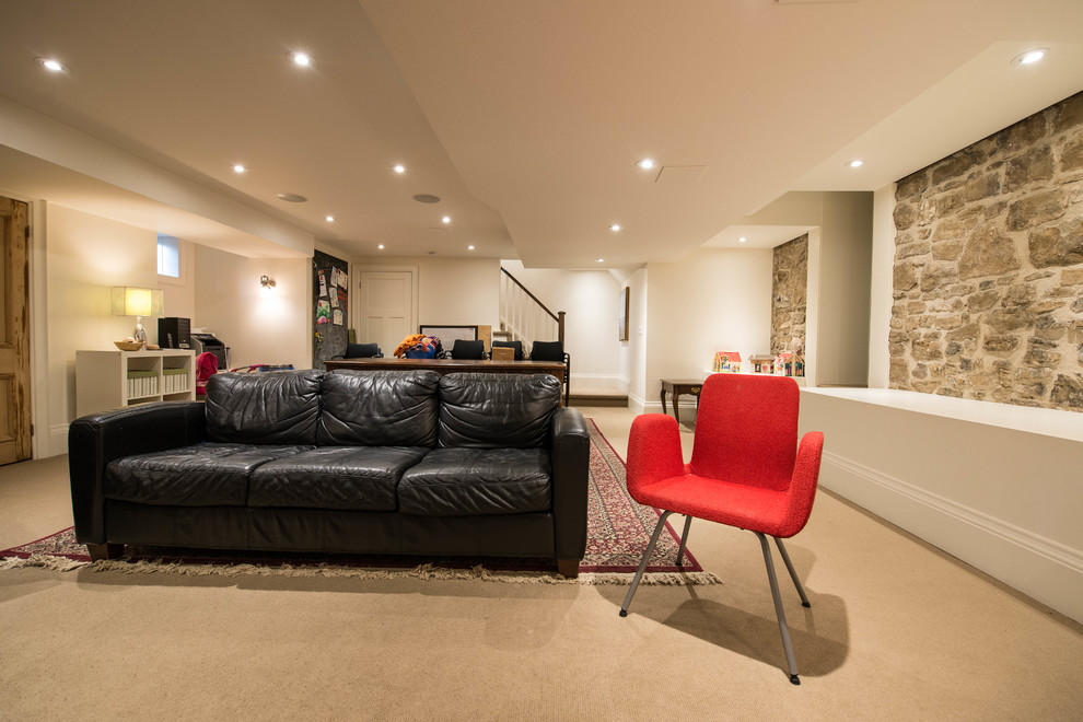 Inspiration for a transitional basement remodel in Toronto