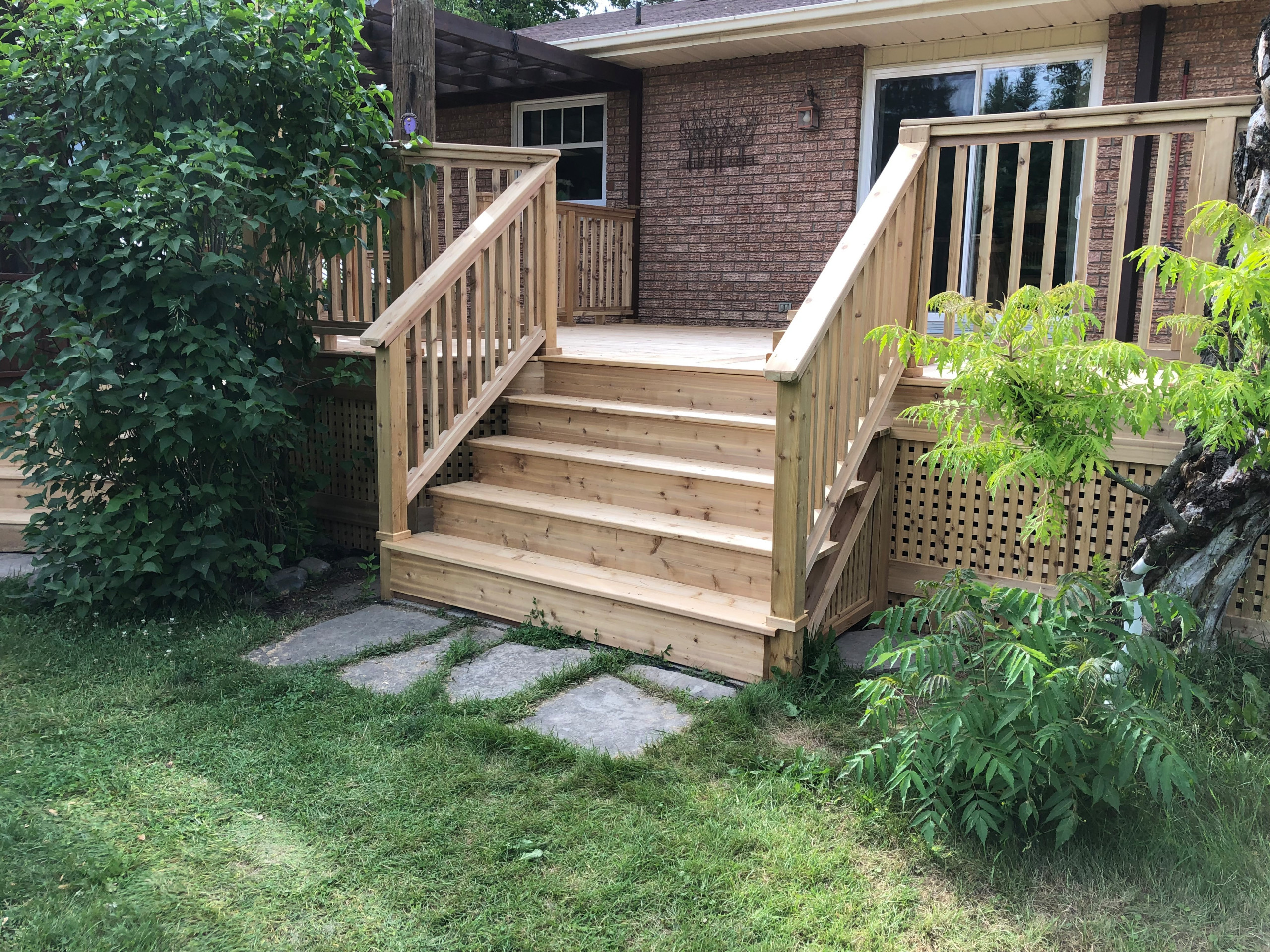 Western red cedar deck over