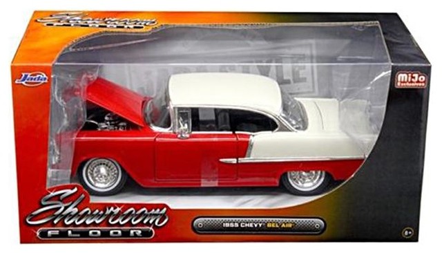 1955 Chevrolet Bel Air Hard Top 124 Diecast Model Car By Jada Contemporary Decorative 