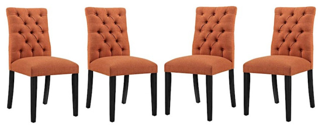 Modway Furniture Duchess Dining Chair Set of 4 in Orange -EEI-3475-ORA