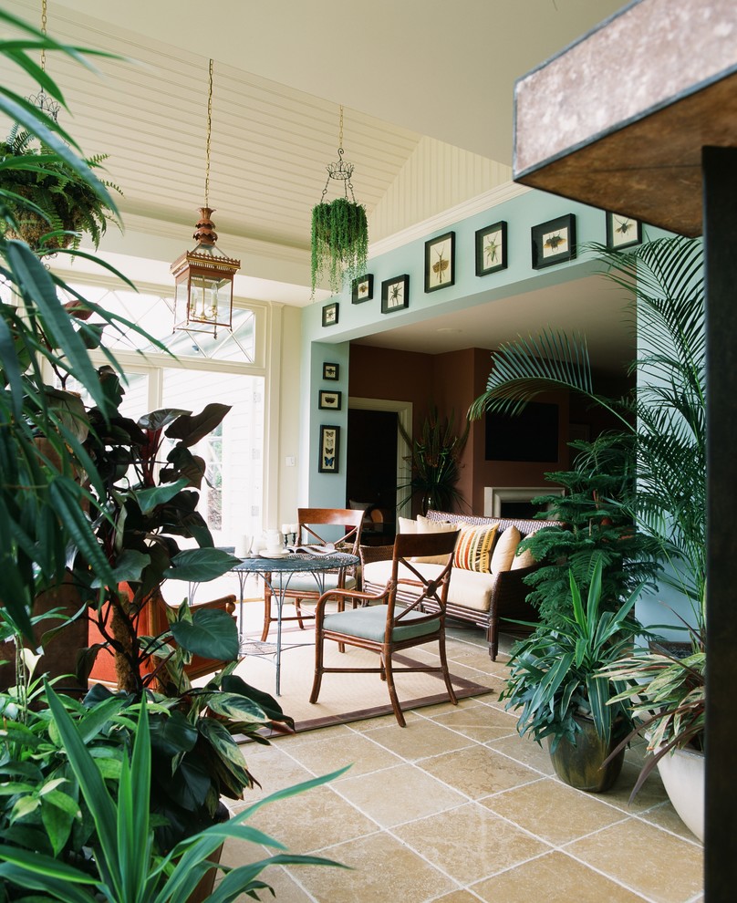 Design ideas for a large mediterranean conservatory in Essex with a standard ceiling.
