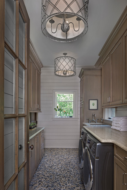 Old World Lake Home traditional-utility-room