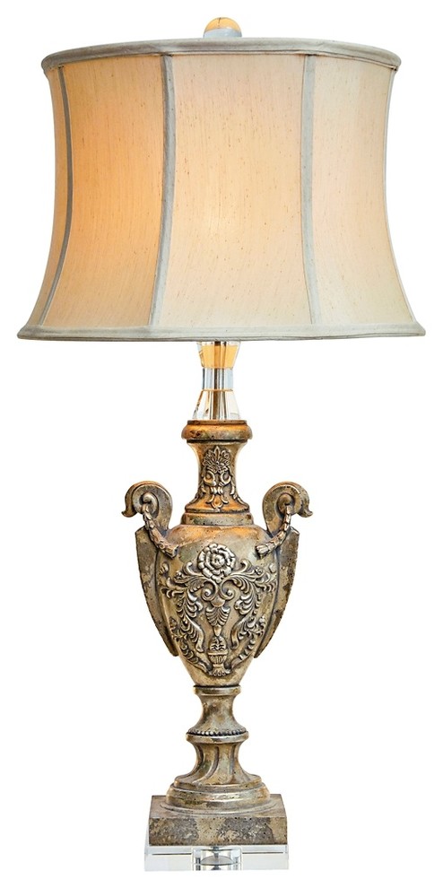 Couture Positano Silver and Crystal Urn Table Lamp