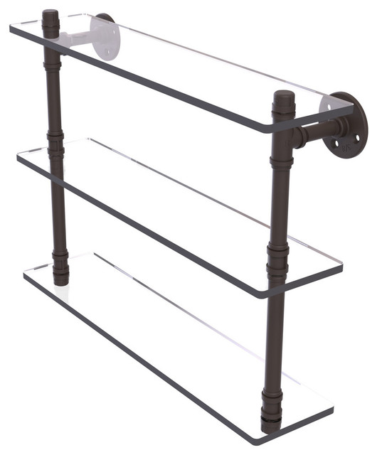 Pipeline Collection 16 Triple Gl Shelf Antique Bronze Triple Gl Shelf