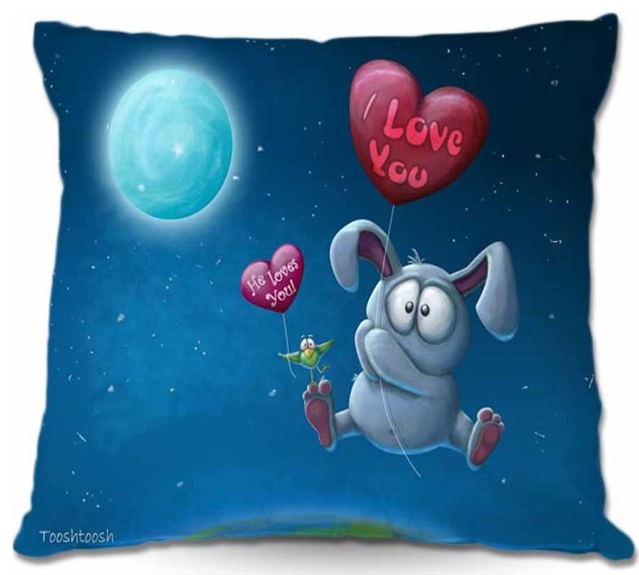 Balloon Bunny Outdoor Pillow, 20"x20"