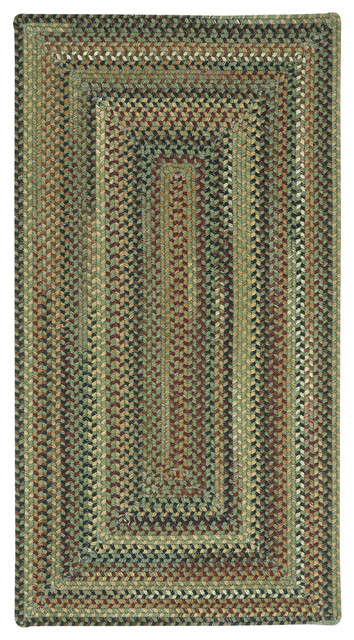 Bangor Concentric Braided Rectangle Rug, Sage Green 11'4"x14'4"