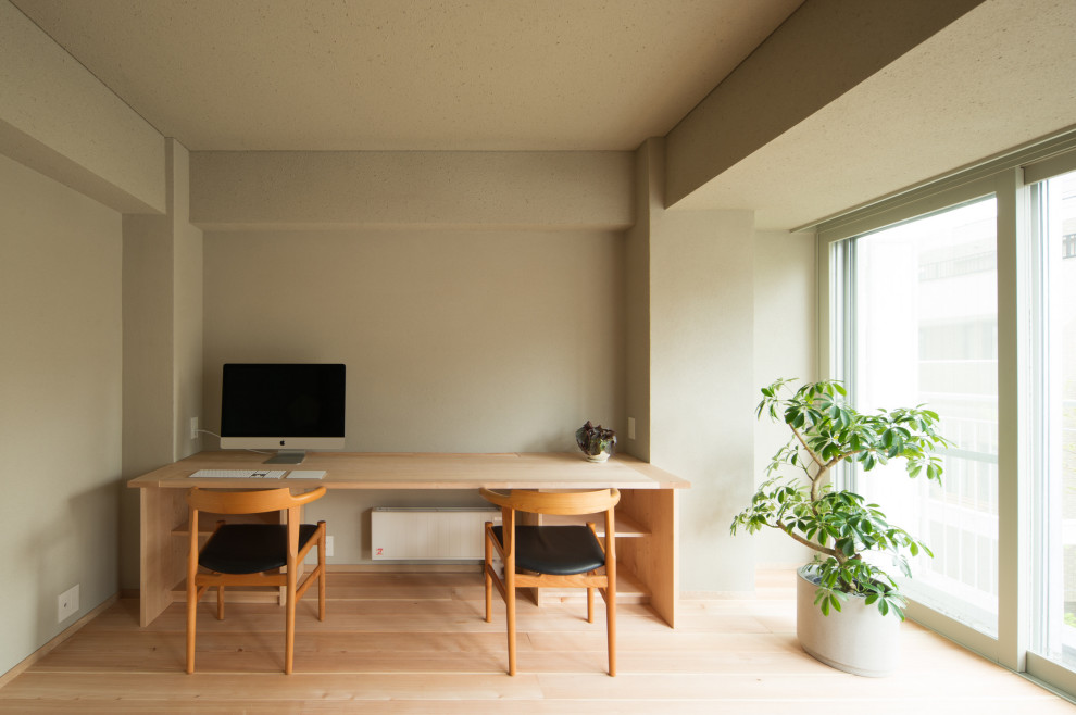 札幌にある和モダンなおしゃれなホームオフィス・書斎の写真