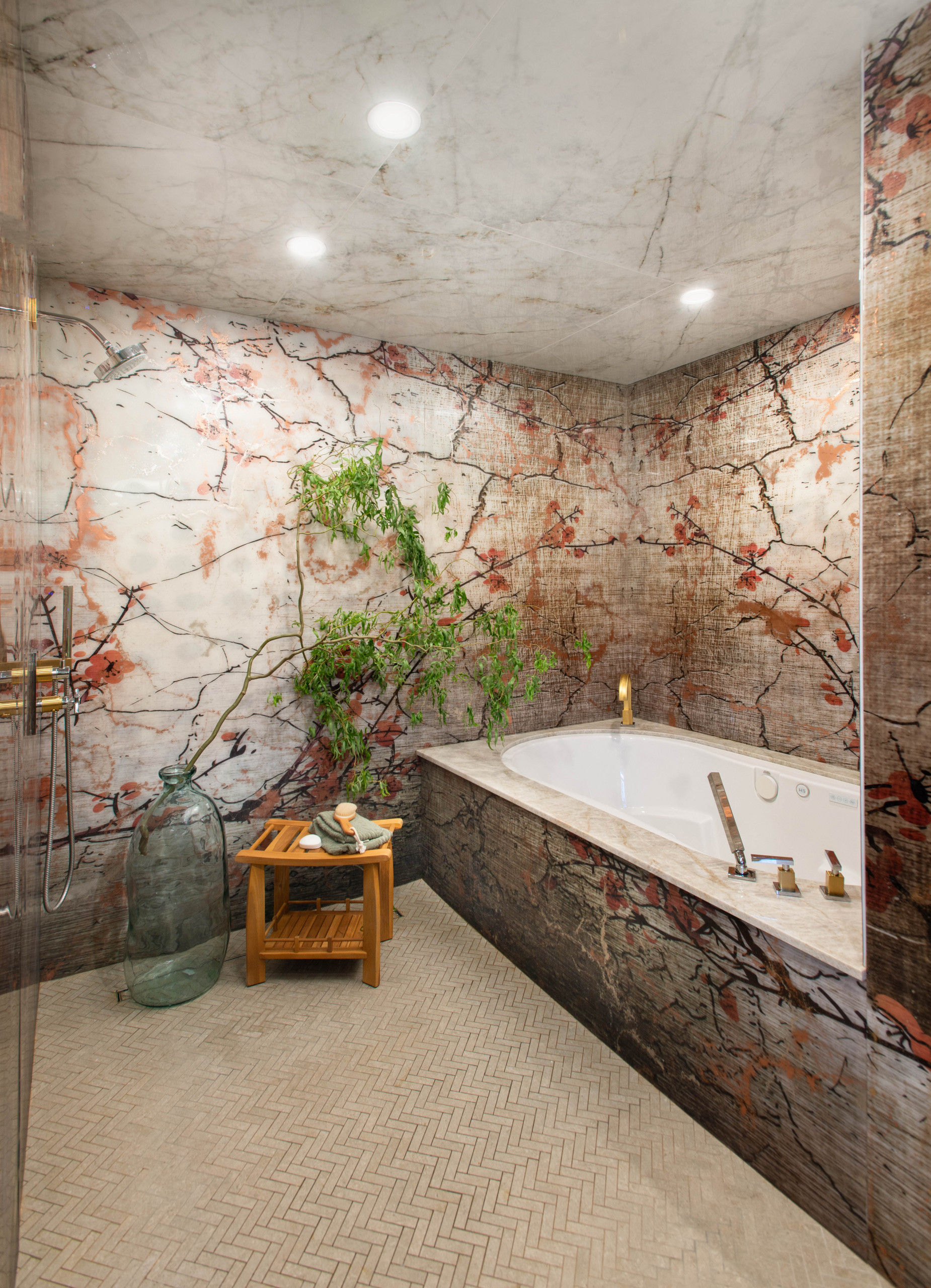Modern Asian Inspired Primary Bathroom